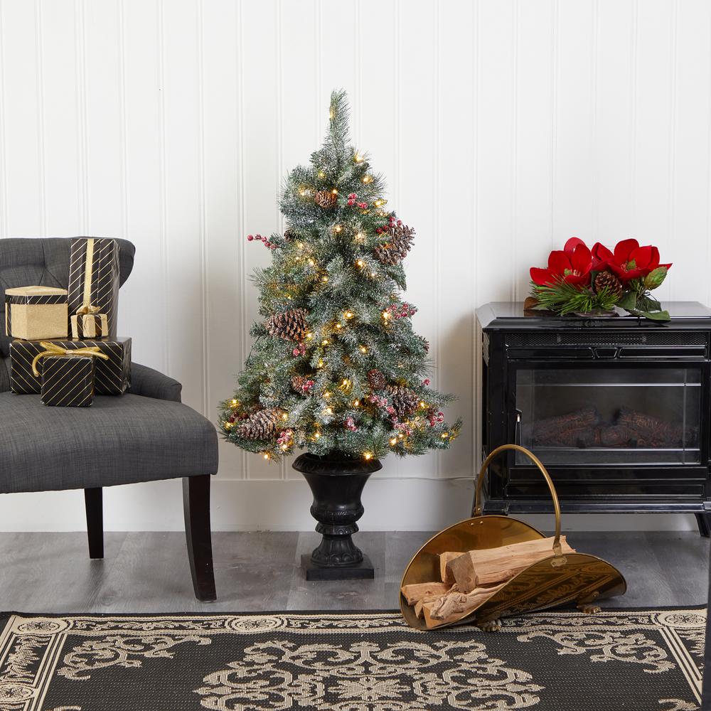 4ft. Frosted Pine, Pinecone and Berries Artificial Christmas Tree. Picture 5