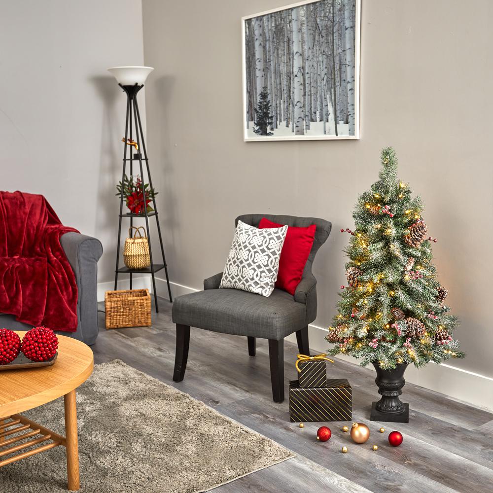 4ft. Frosted Pine, Pinecone and Berries Artificial Christmas Tree. Picture 6