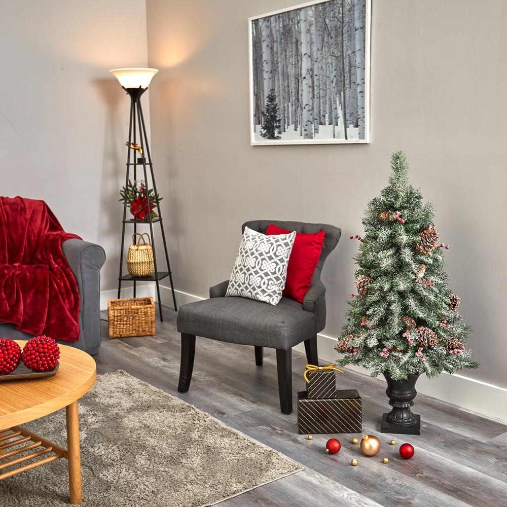 4ft. Frosted Pine, Pinecone and Berries Artificial Christmas Tree. Picture 7