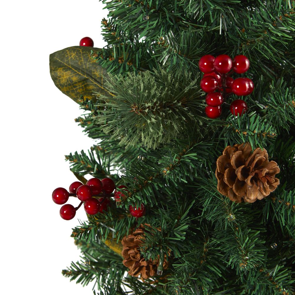 2ft. Pine, Pinecone and Berries Artificial Christmas Tree with 35 LED Lights and 86 Bendable Branches. Picture 3