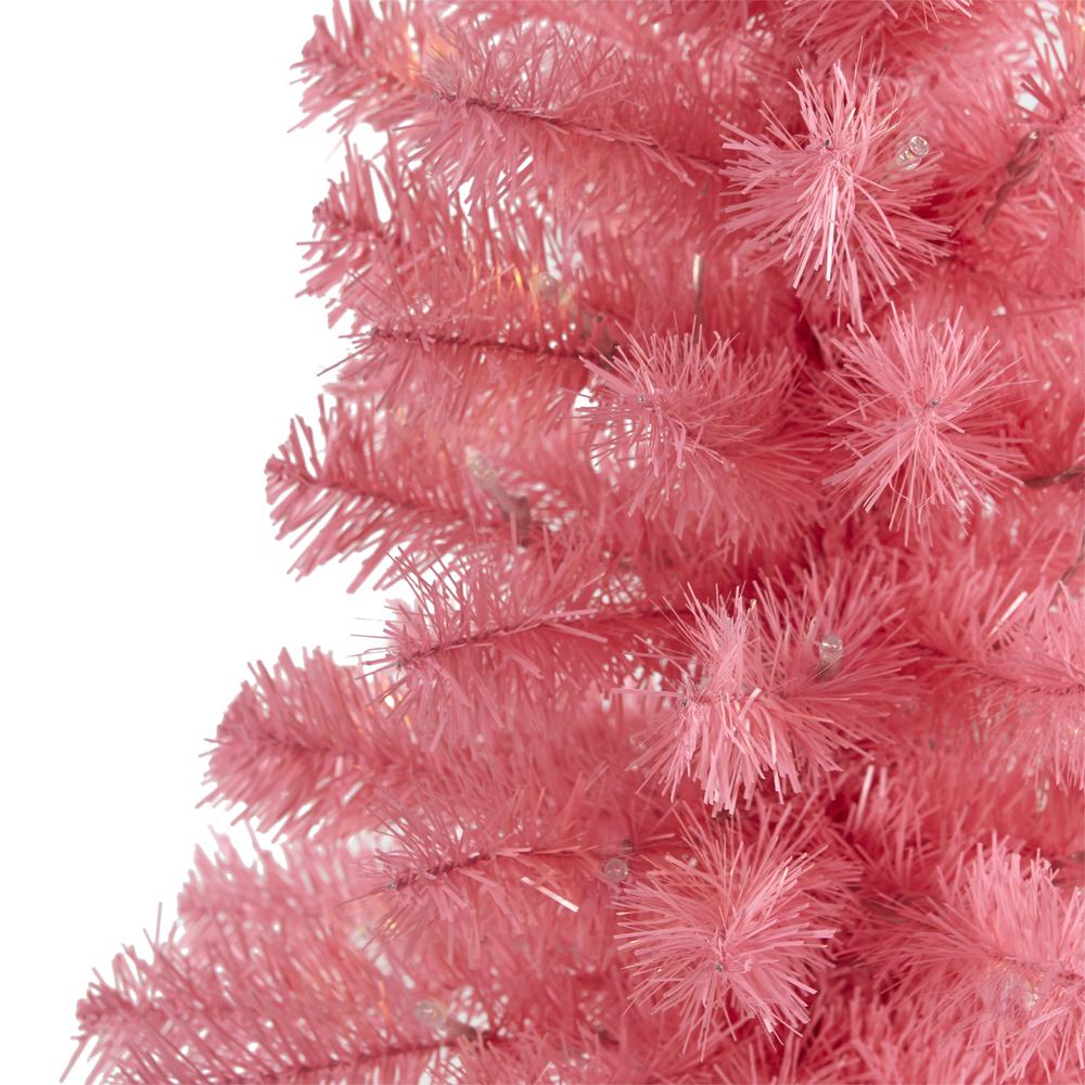 2ft. Pink Artificial Christmas Tree with 35 LED Lights and 72 Bendable Branches. Picture 3
