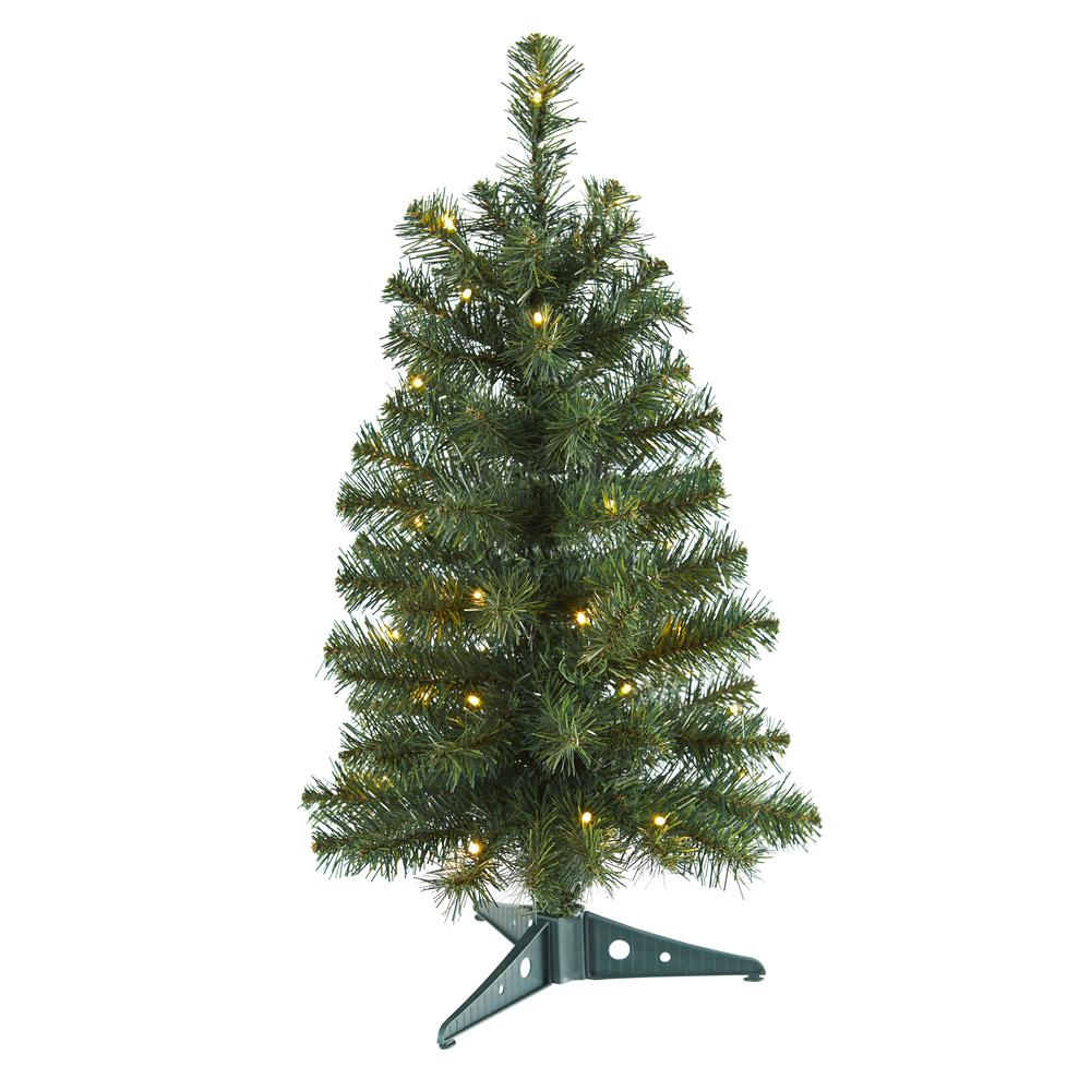 2ft. Green Artificial Christmas Tree with 35 LED Lights and 72 Bendable Branches. Picture 1