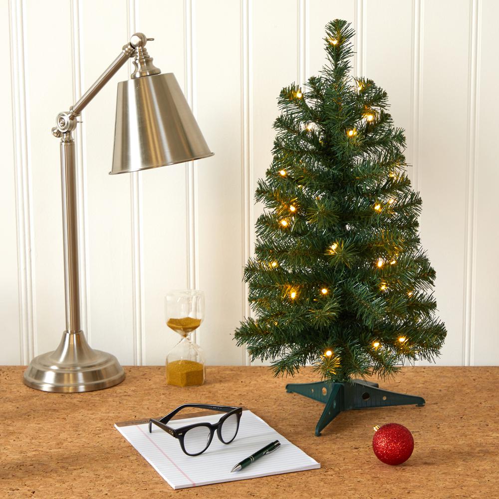 2ft. Green Artificial Christmas Tree with 35 LED Lights and 72 Bendable Branches. Picture 6