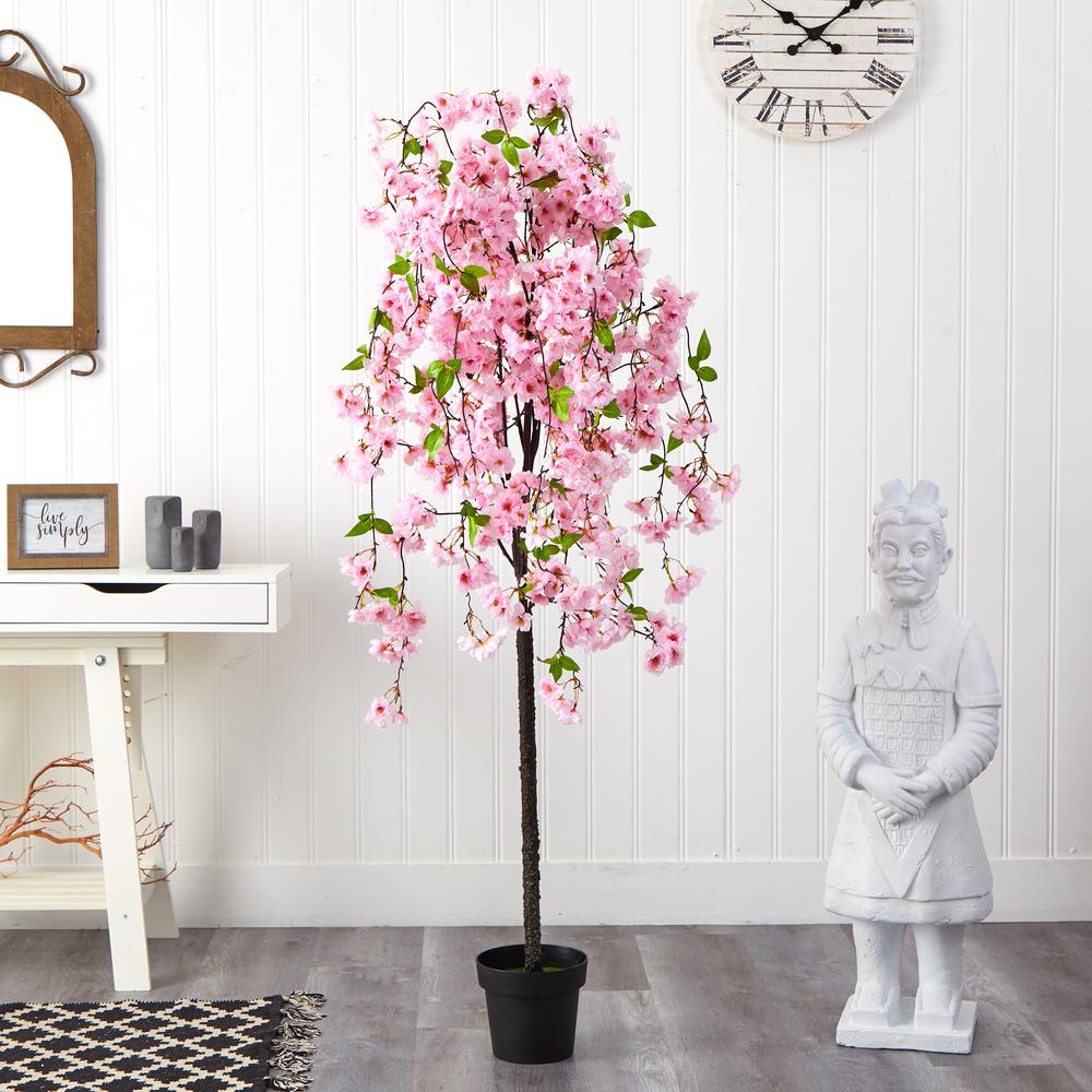 5ft. Cherry Blossom Artificial Tree Pink. Picture 3