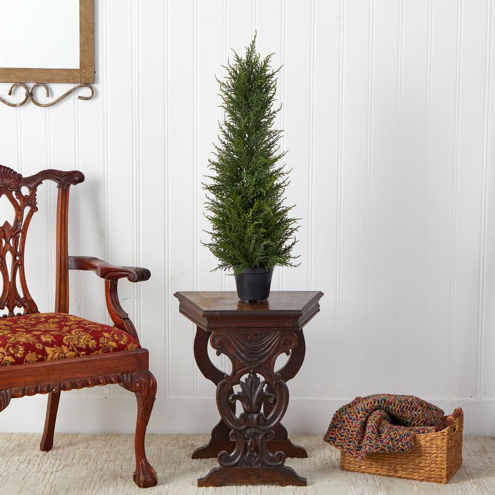 2.5ft. Cypress Artificial Tree UV Resistant (Indoor/Outdoor). Picture 3