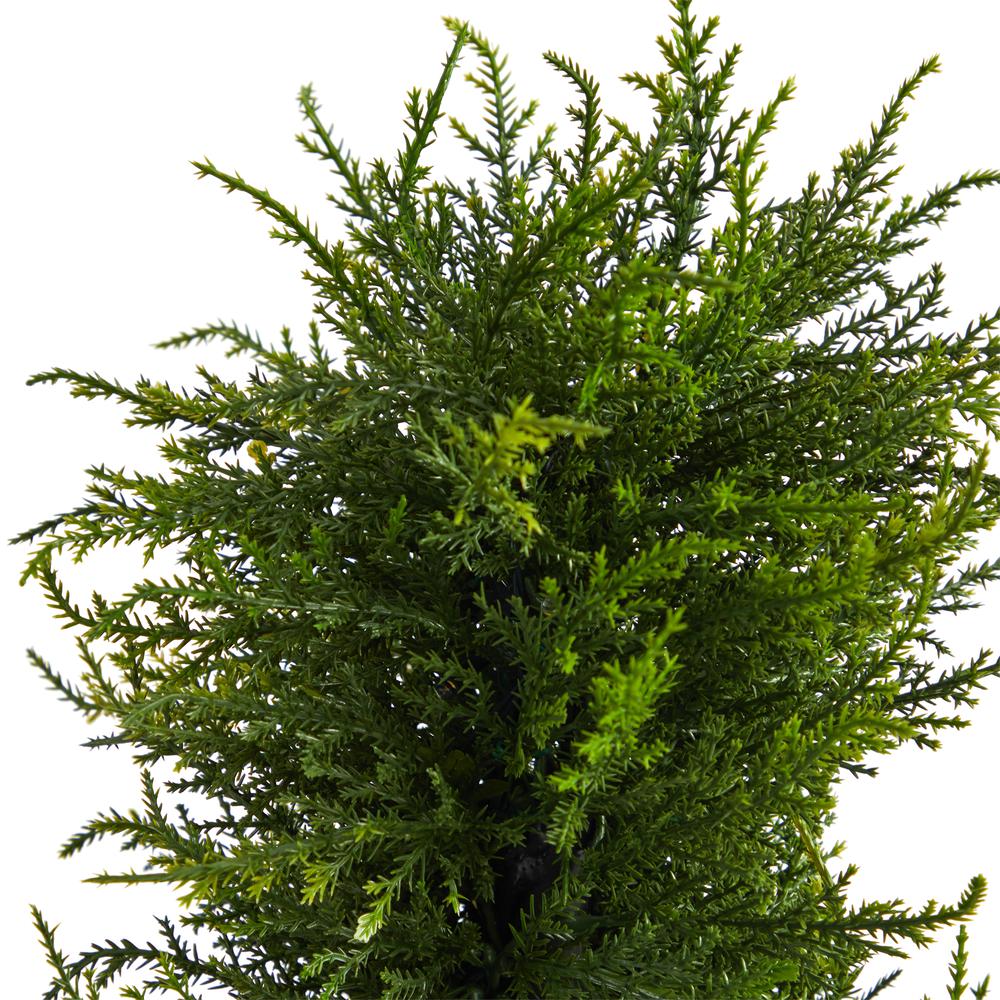 45in. Spiral Cypress Artificial Tree with 80 Clear LED Lights (Indoor/Outdoor). Picture 5