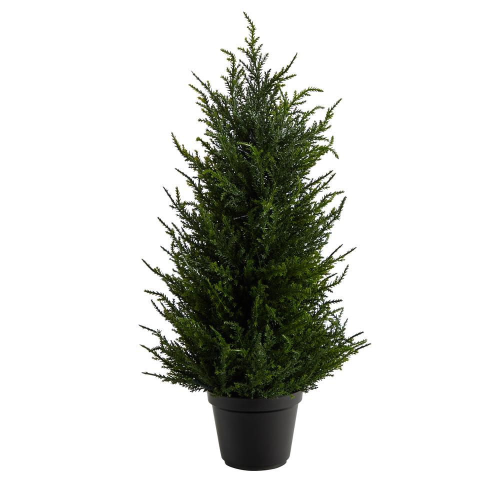 18in. Cedar Artificial Tree with LED Lights UV Resistant (Indoor/Outdoor). Picture 2