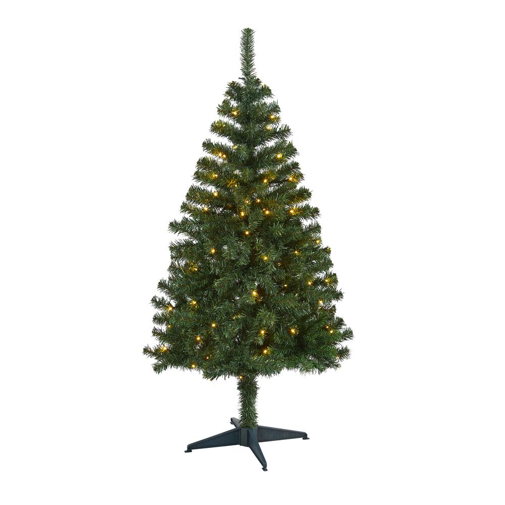 4ft. Northern Tip Pine Artificial Christmas Tree with 100 Clear LED Lights. Picture 3