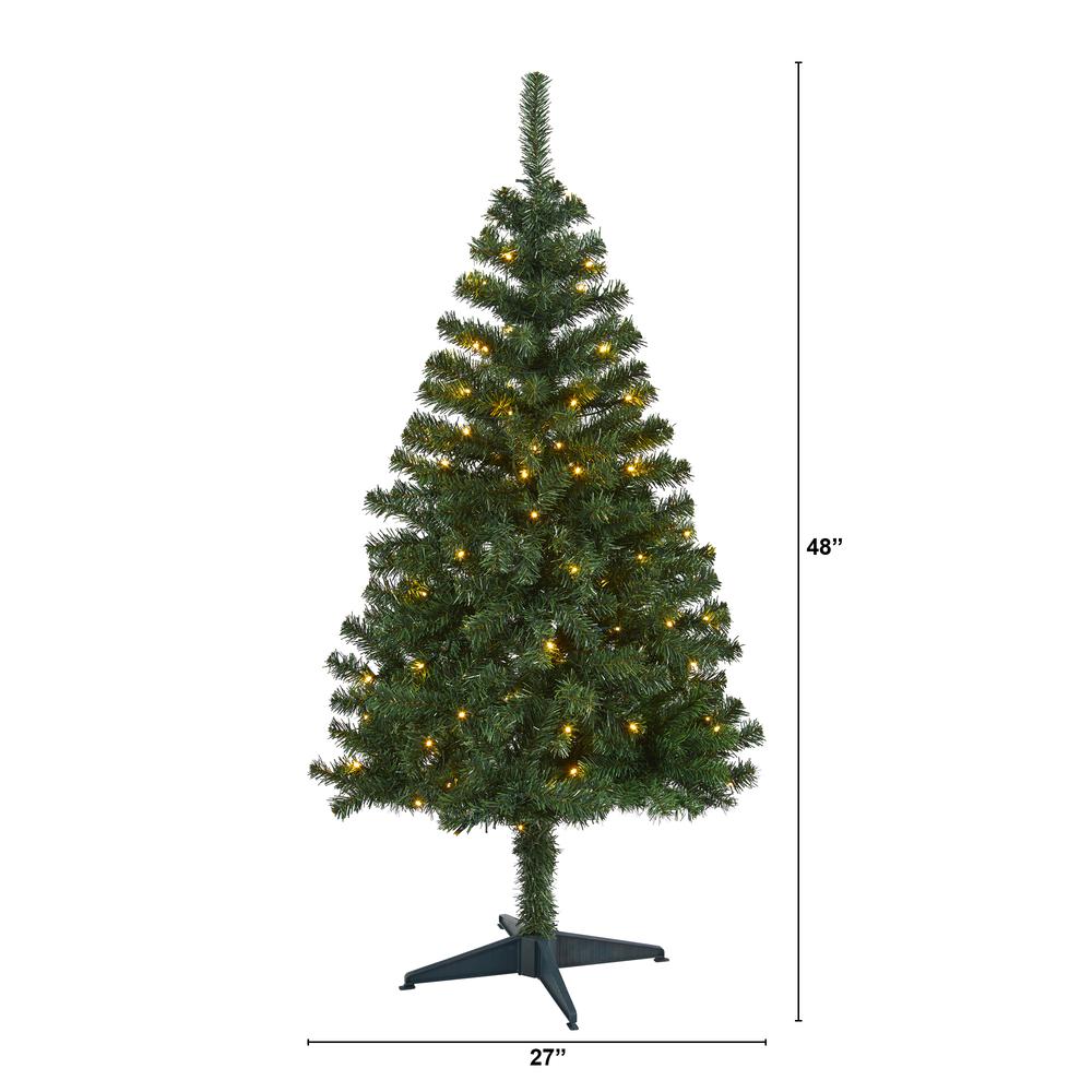 4ft. Northern Tip Pine Artificial Christmas Tree with 100 Clear LED Lights. Picture 1