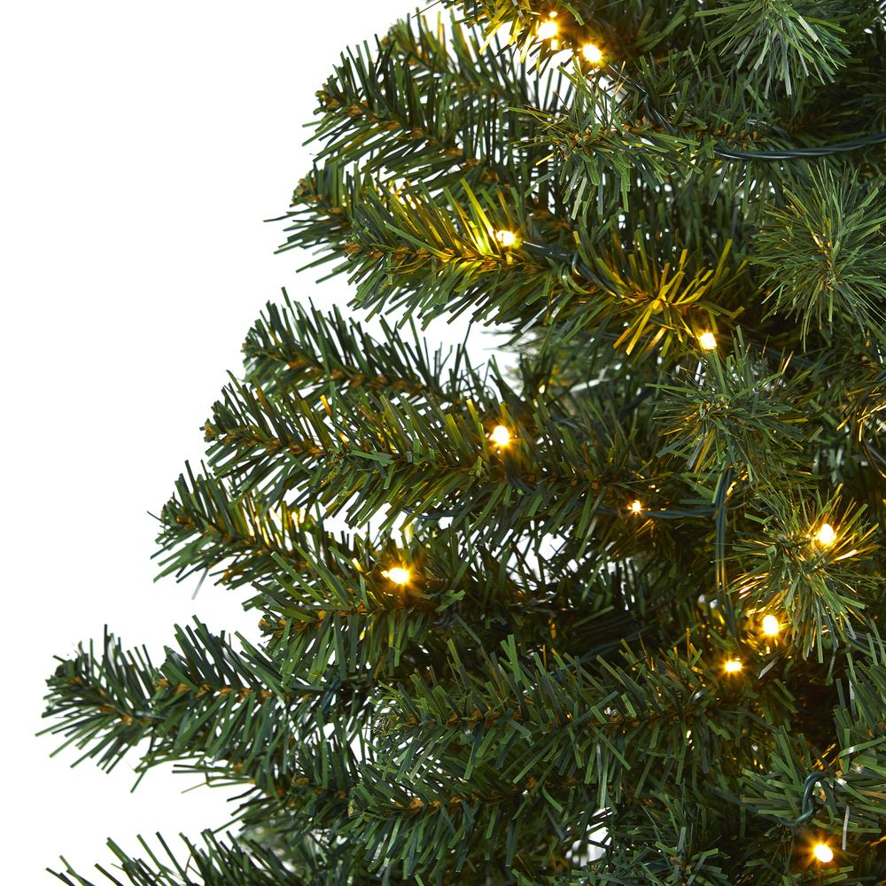 4ft. Northern Tip Pine Artificial Christmas Tree with 100 Clear LED Lights. Picture 4