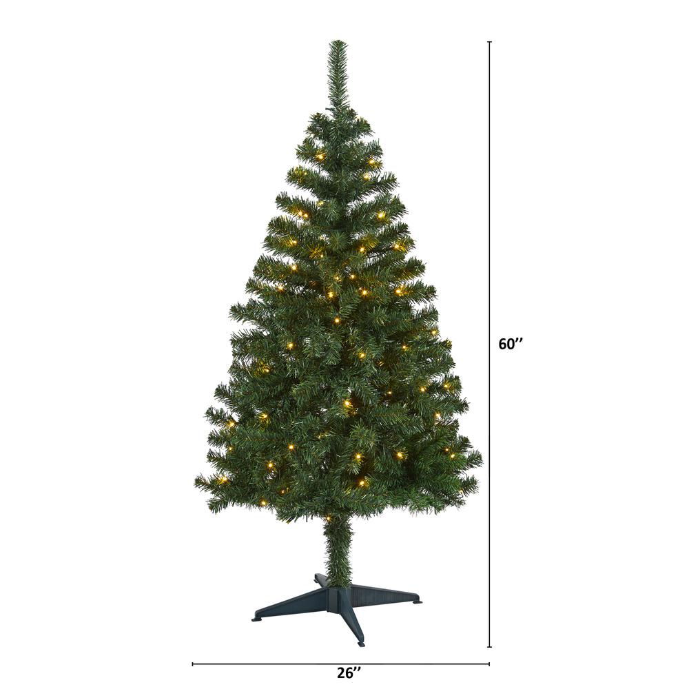 5ft. Northern Tip Pine Artificial Christmas Tree with 150 Clear LED Lights. Picture 1