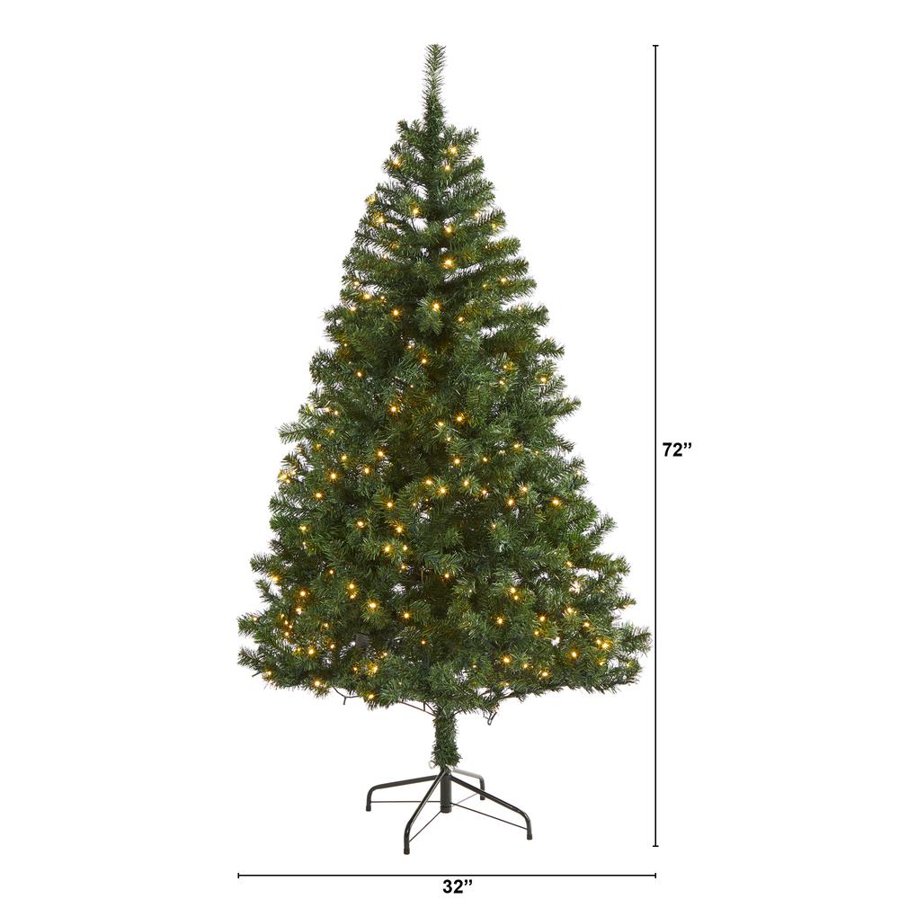6ft. Northern Tip Pine Artificial Christmas Tree with 250 Clear LED Lights. Picture 1