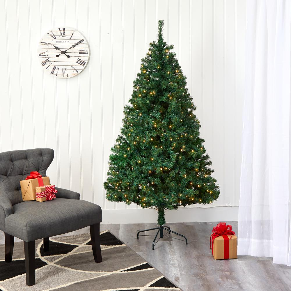 6ft. Northern Tip Pine Artificial Christmas Tree with 250 Clear LED Lights. Picture 5