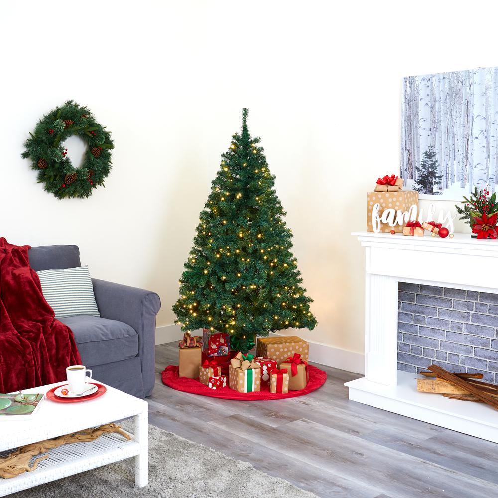 6ft. Northern Tip Pine Artificial Christmas Tree with 250 Clear LED Lights. Picture 4