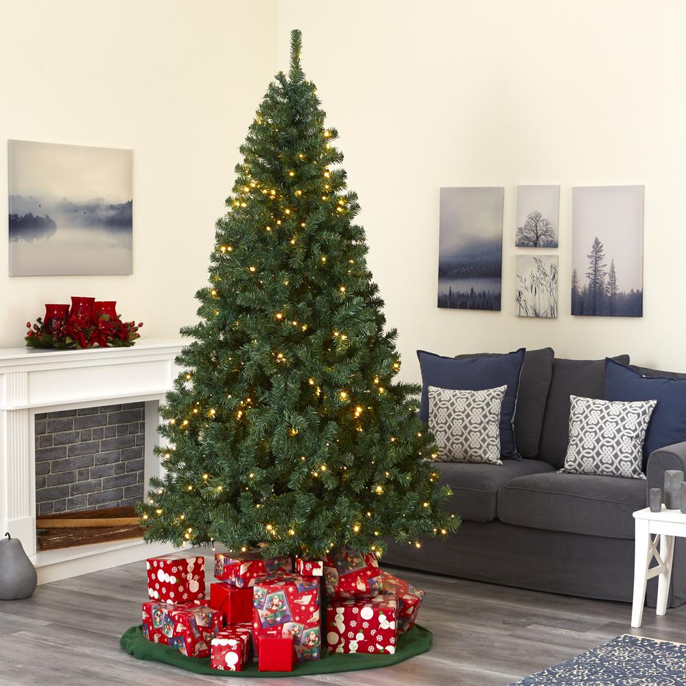 7ft. Northern Tip Pine Artificial Christmas Tree with 350 Clear LED Lights. Picture 5
