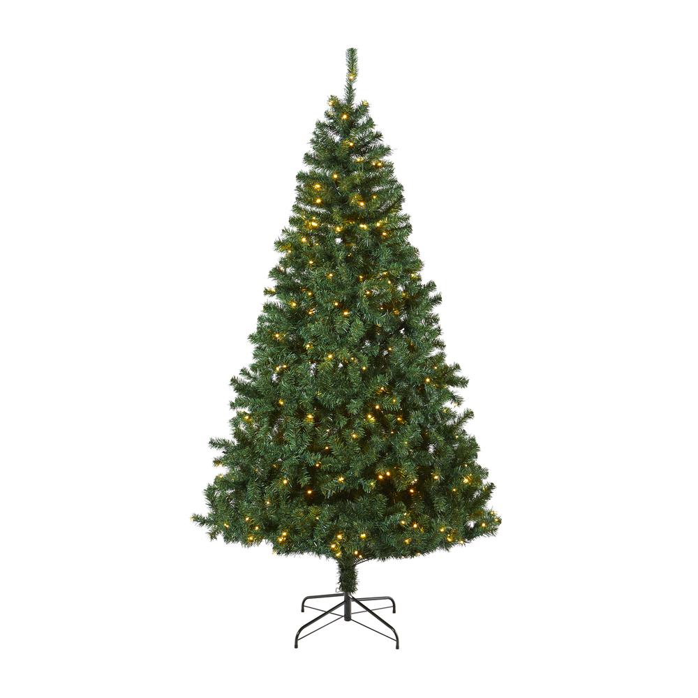 7.5ft. Northern Tip Pine Artificial Christmas Tree with 400 Clear LED Lights. Picture 4