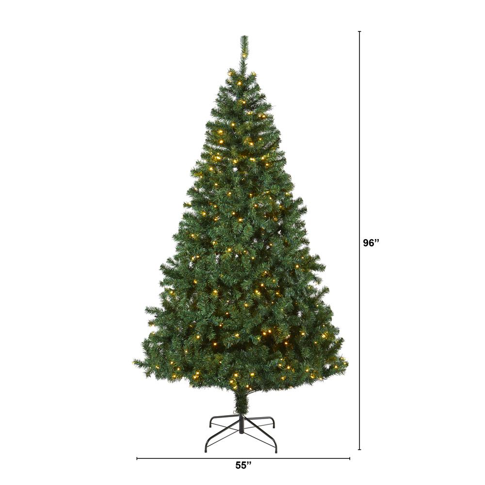8ft. Northern Tip Artificial Christmas Tree with 450 Clear LED Lights. Picture 2