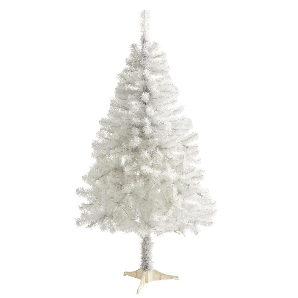 5ft. White Artificial Christmas Tree with 350 Bendable Branches. Picture 1