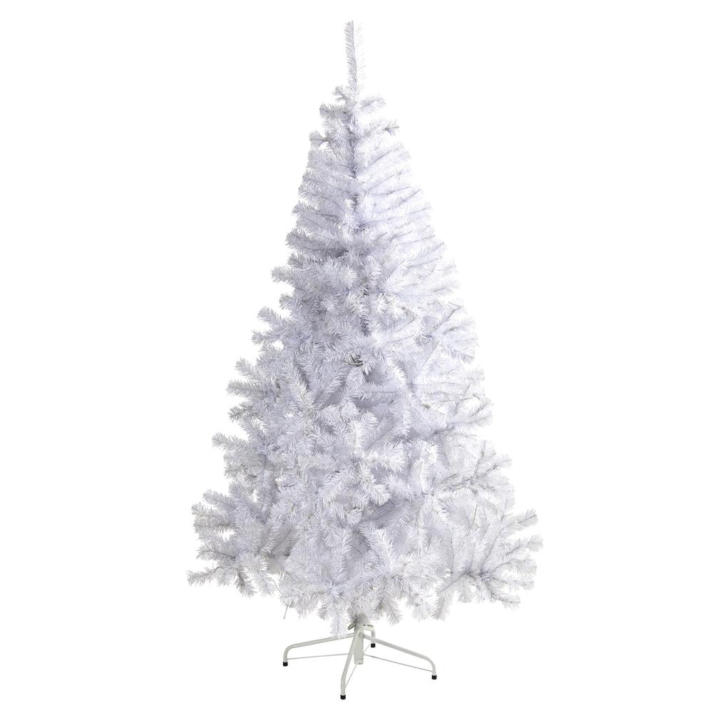 6ft. White Artificial Christmas Tree with 680 Bendable Branches. Picture 4