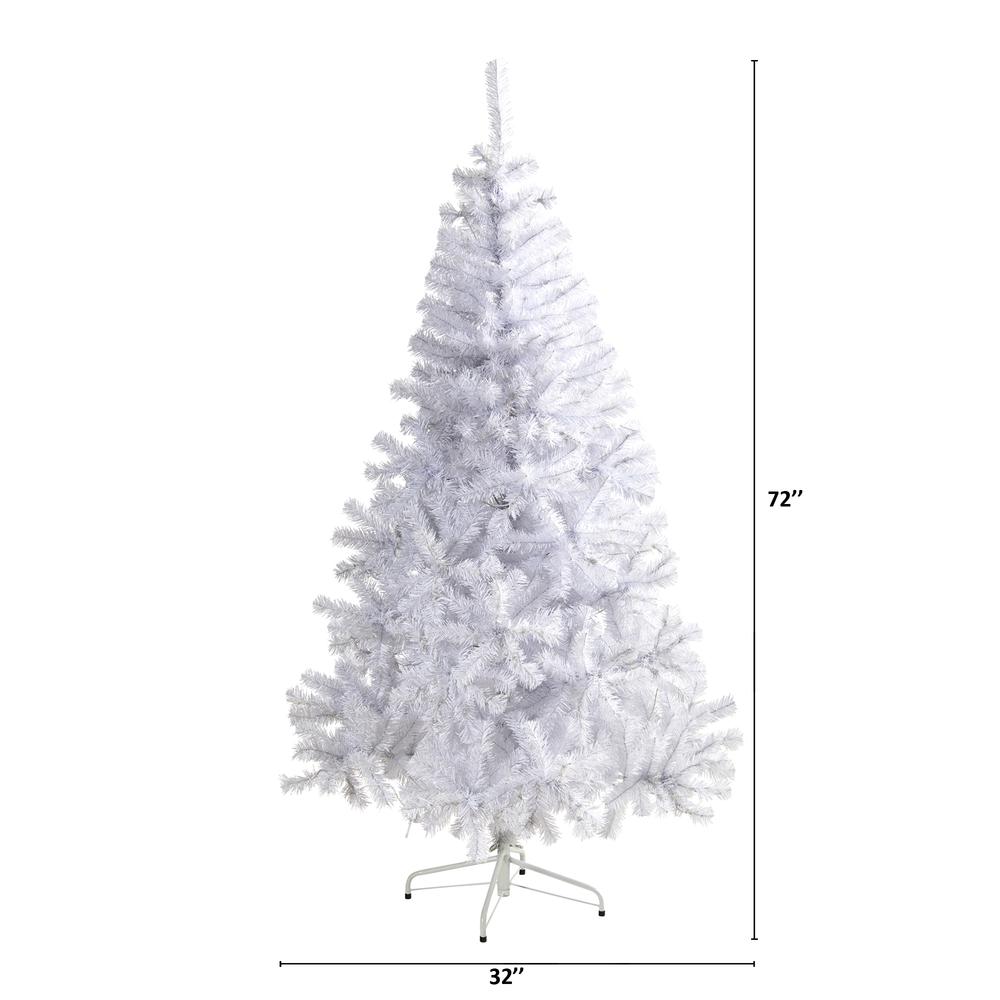 6ft. White Artificial Christmas Tree with 680 Bendable Branches. Picture 1