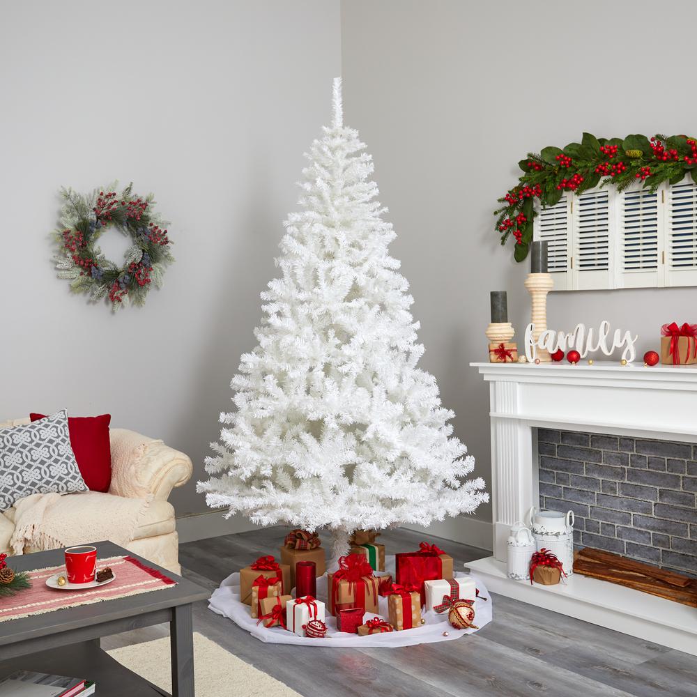 7ft. White Artificial Christmas Tree with 1000 Bendable Branches. Picture 3