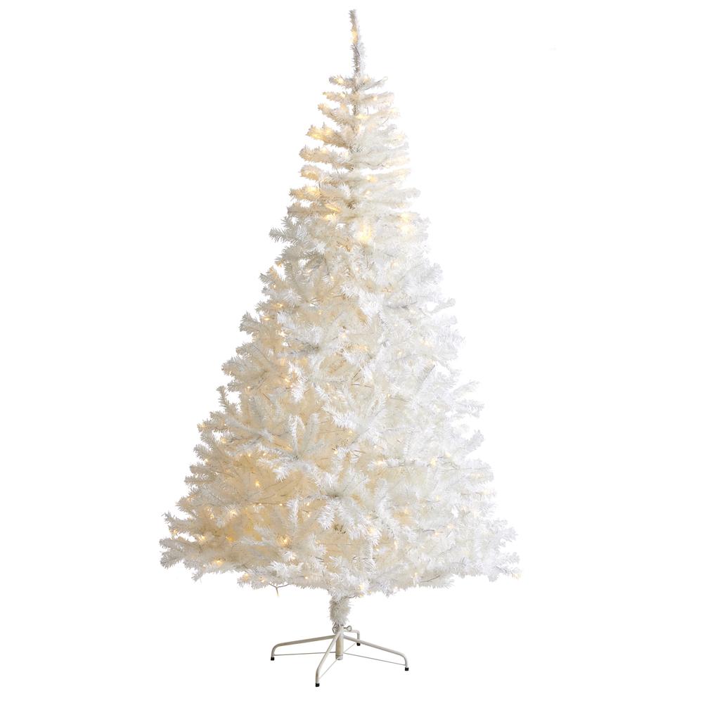7.5ft. White Artificial Christmas Tree with 1380 Bendable Branches. Picture 1
