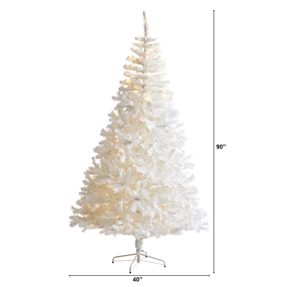 7.5ft. White Artificial Christmas Tree with 1380 Bendable Branches. Picture 2