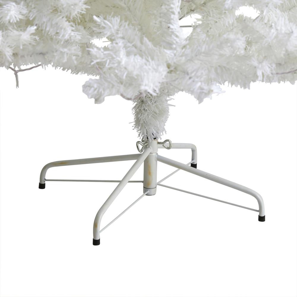 8ft. White Artificial Christmas Tree with 1500 Bendable Branches and 450 LED Lights. Picture 3