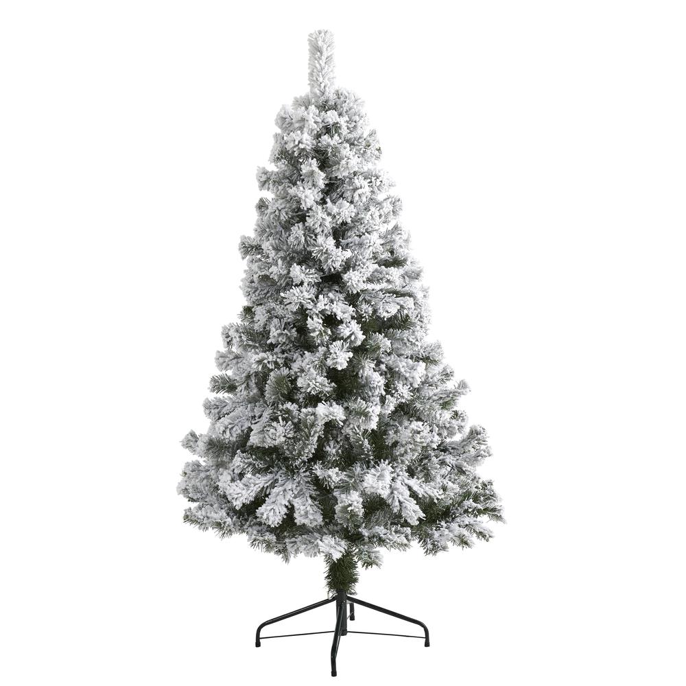 5ft. Flocked West Virginia Fir Artificial Christmas Tree. Picture 5