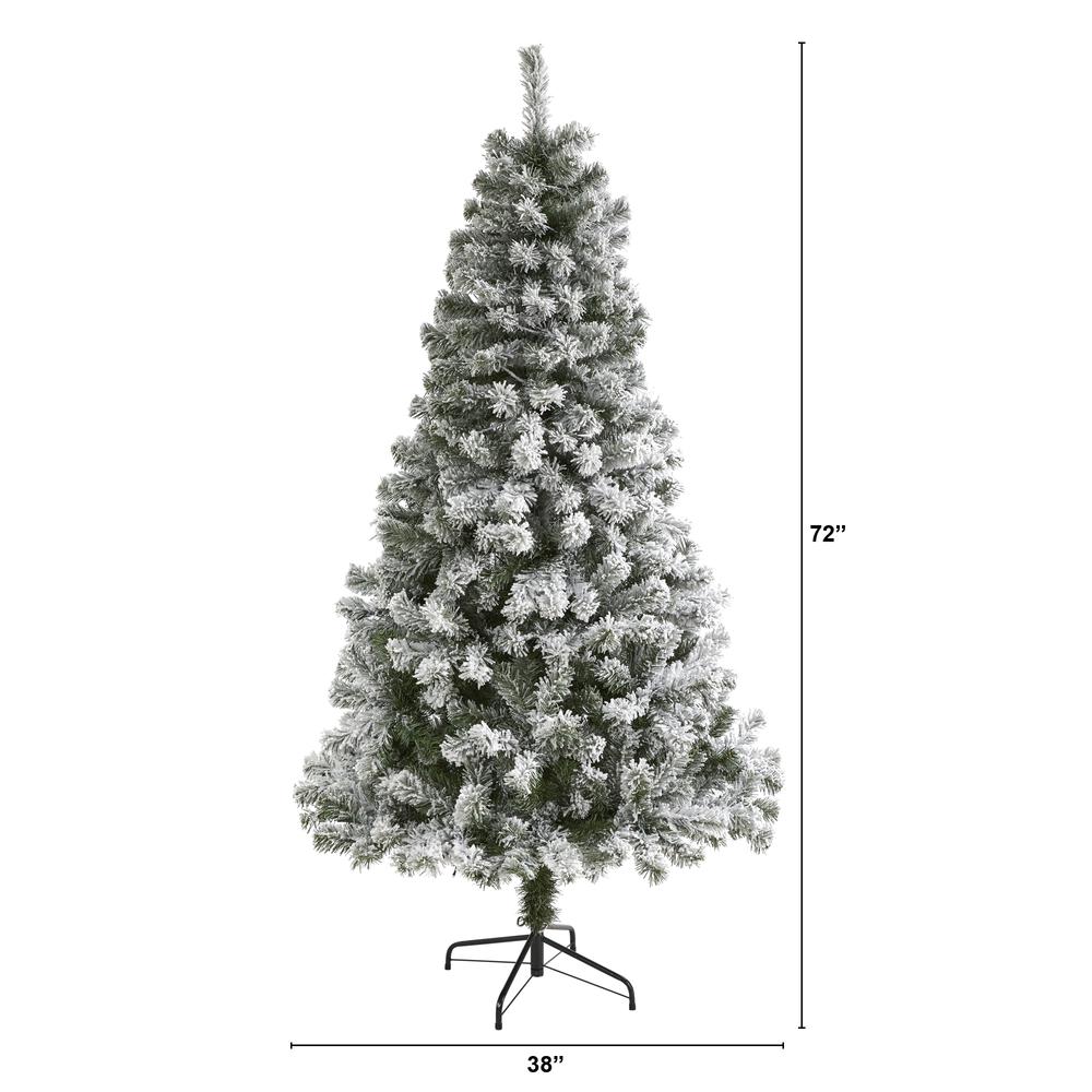 6ft. Flocked West Virginia Fir Artificial Christmas Tree. Picture 1