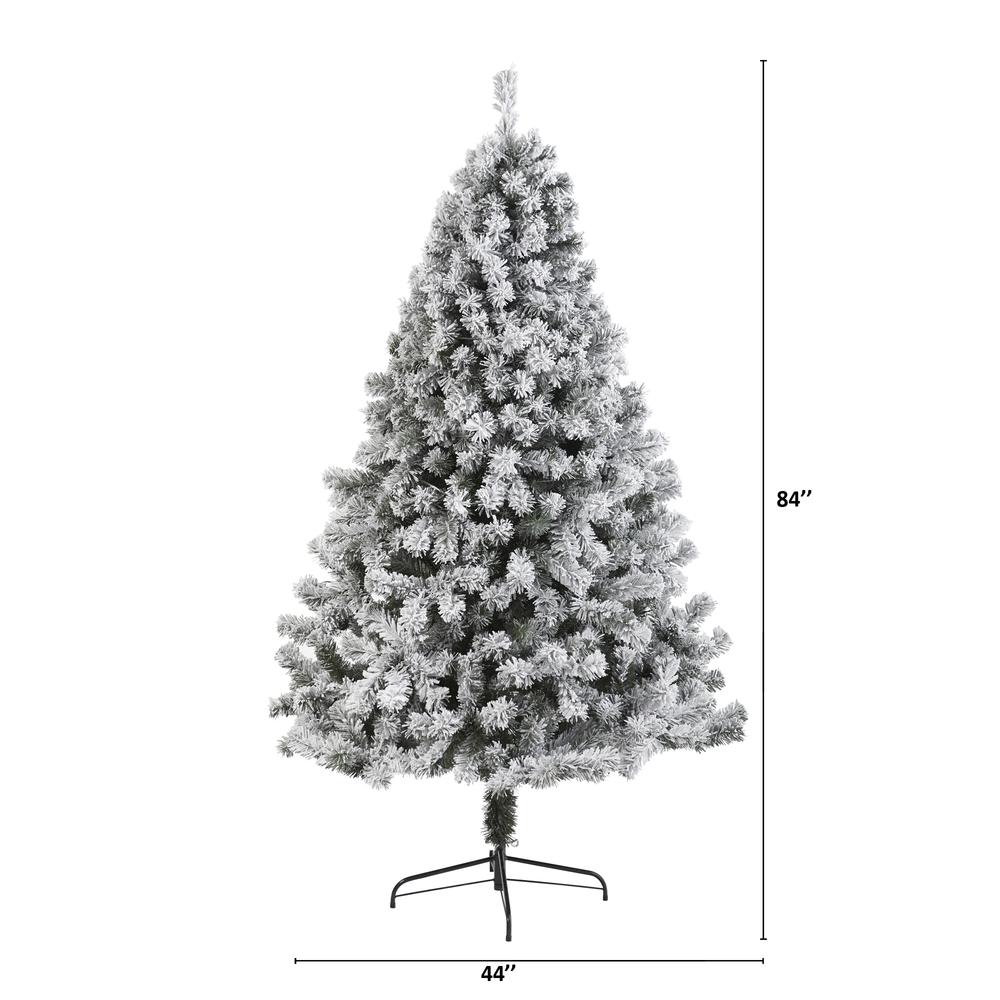 7ft. Flocked West Virginia Fir Artificial Christmas Tree. Picture 2