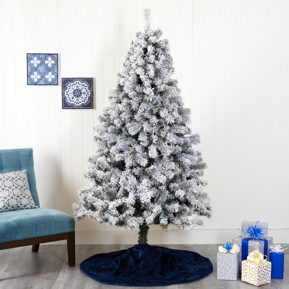 7ft. Flocked West Virginia Fir Artificial Christmas Tree. Picture 6