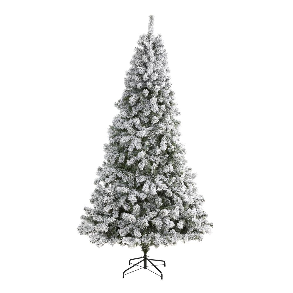8ft. Flocked West Virginia Fir Artificial Christmas Tree. Picture 2