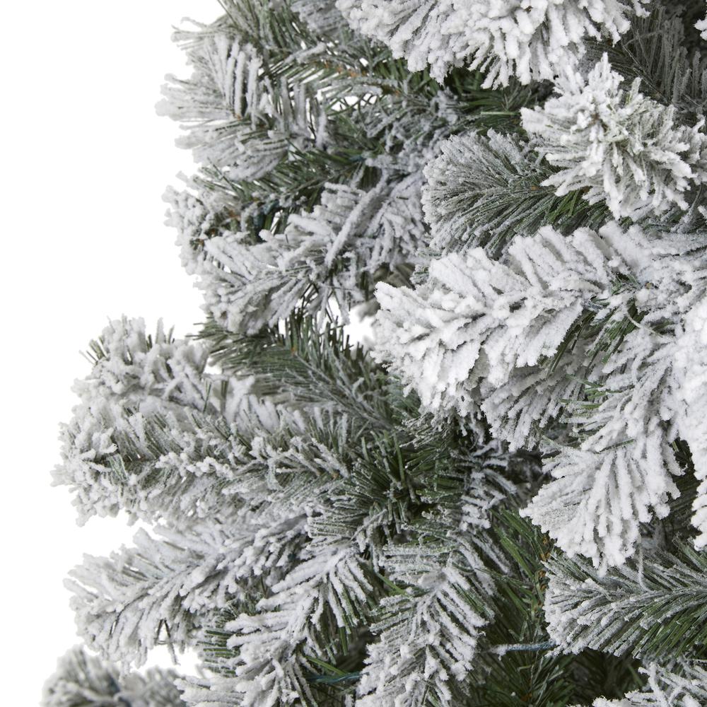 8ft. Flocked West Virginia Fir Artificial Christmas Tree. Picture 3