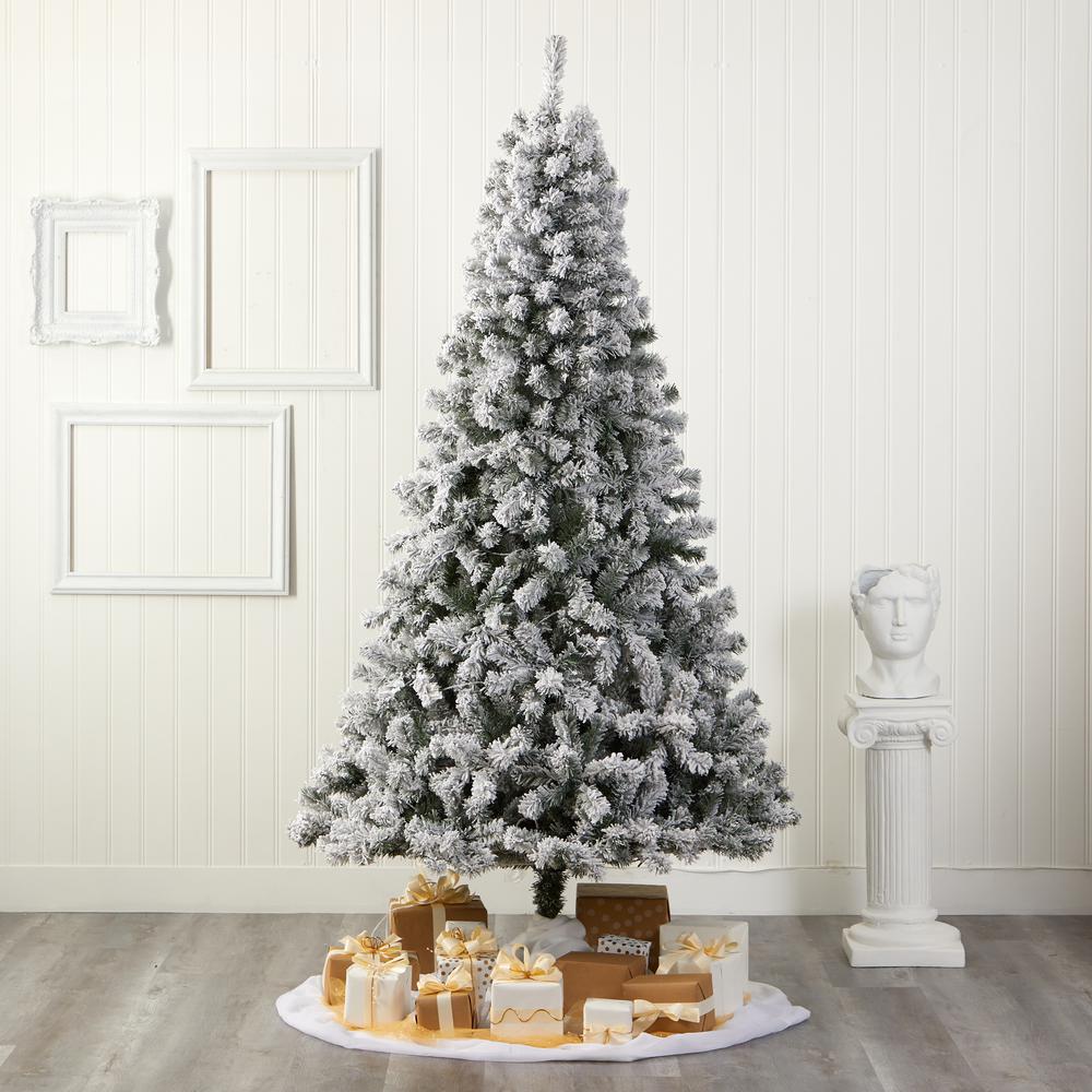 8ft. Flocked West Virginia Fir Artificial Christmas Tree. Picture 6