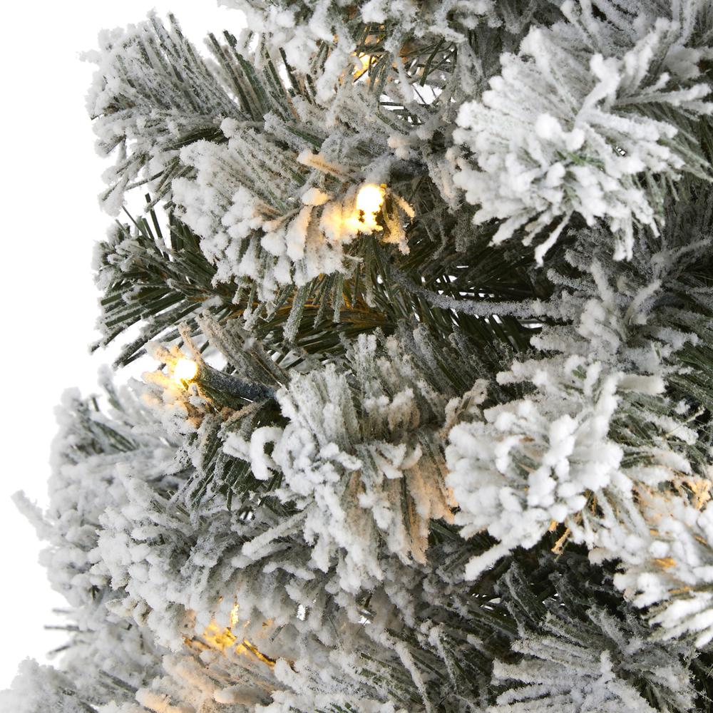 Flocked West Virginia Fir Artificial Christmas Tree with 50 Clear LED Lights. Picture 4
