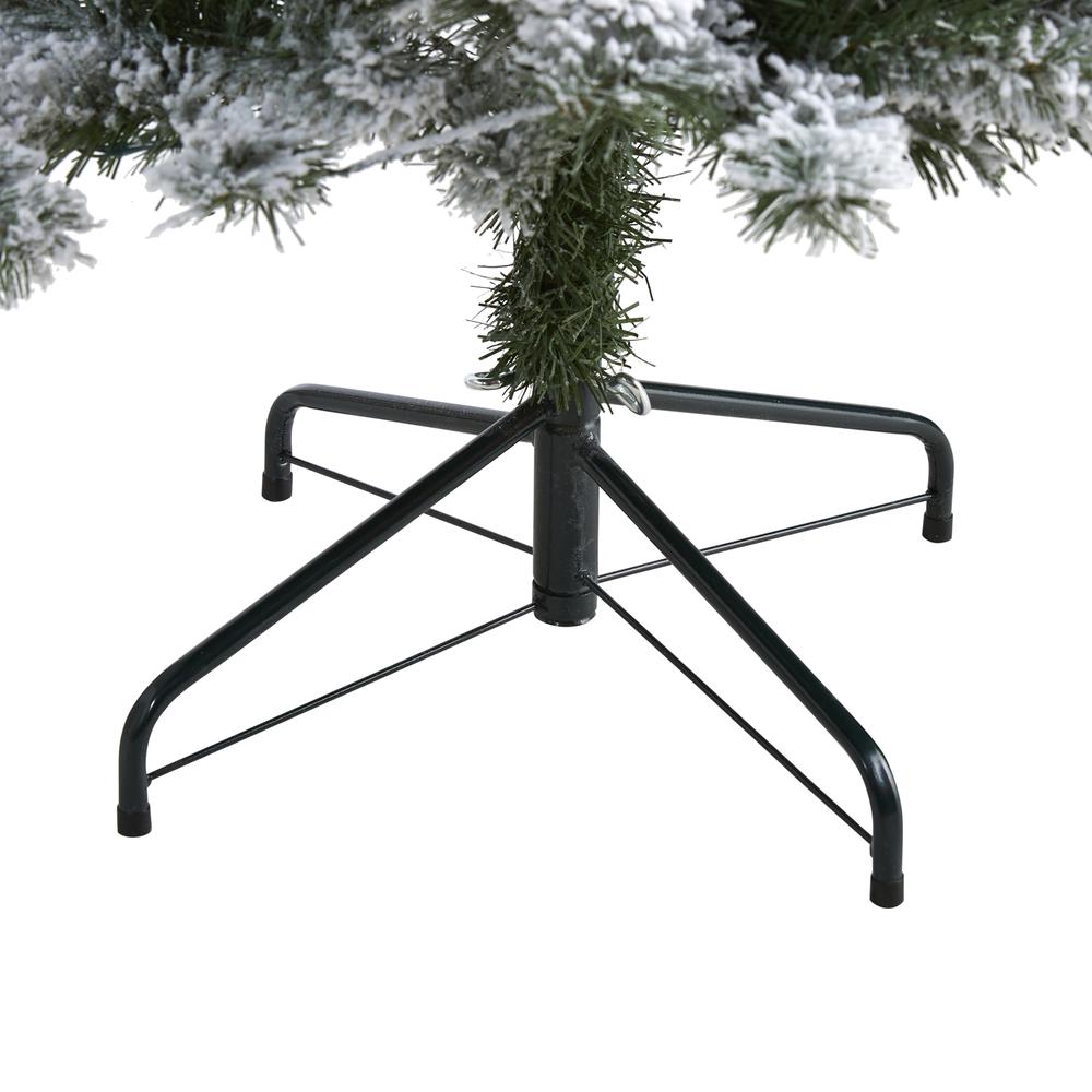 4ft. Flocked West Virginia Fir Artificial Christmas Tree with 100 Clear LED Lights. Picture 2