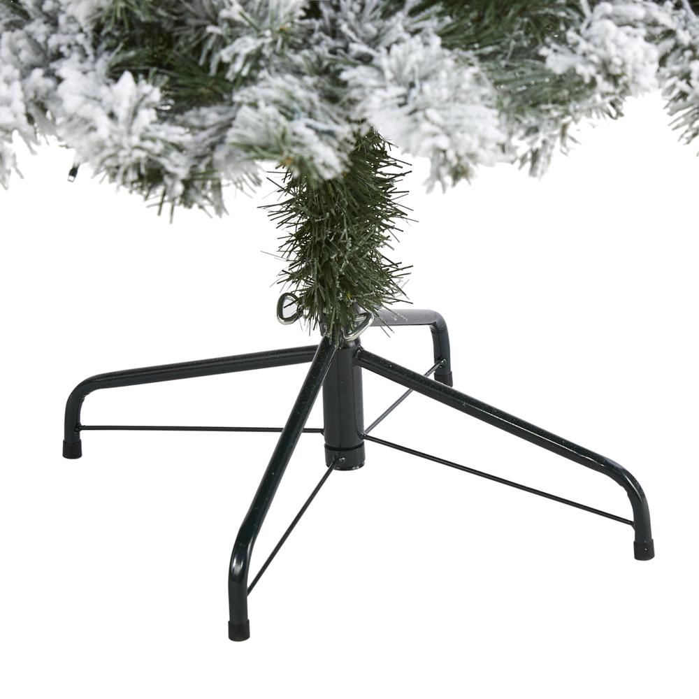 6ft. Flocked West Virginia Fir Artificial Christmas Tree with 250 Clear LED Lights. Picture 4