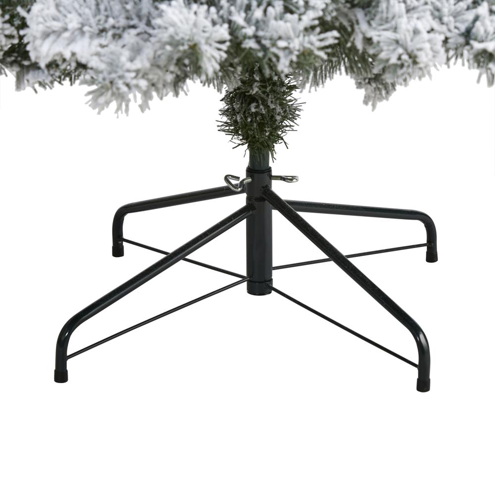 8ft. Flocked West Virginia Fir Artificial Christmas Tree with 500 Clear LED Lights. Picture 3