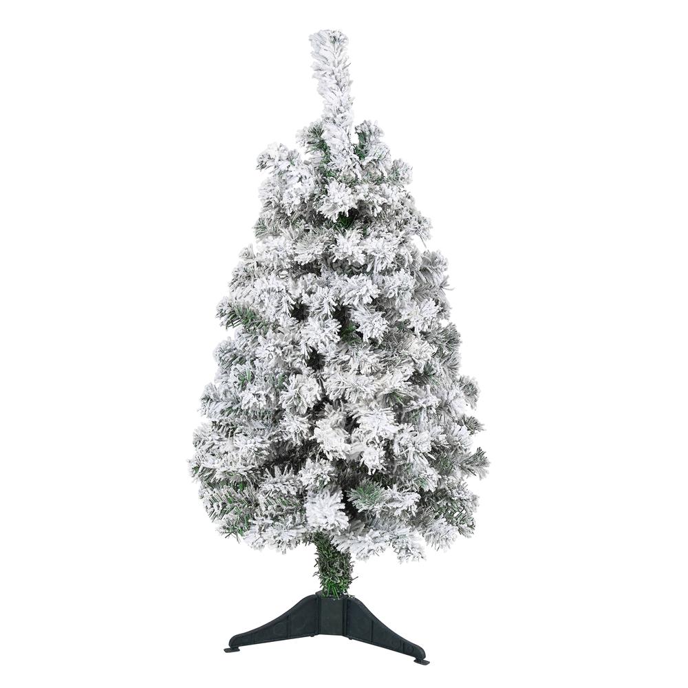 3ft. Flocked Rock Springs Spruce Artificial Christmas Tree. Picture 1
