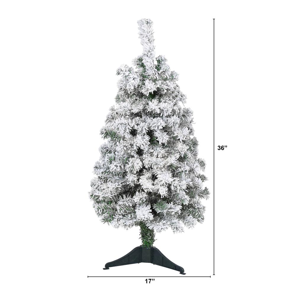 3ft. Flocked Rock Springs Spruce Artificial Christmas Tree. Picture 2