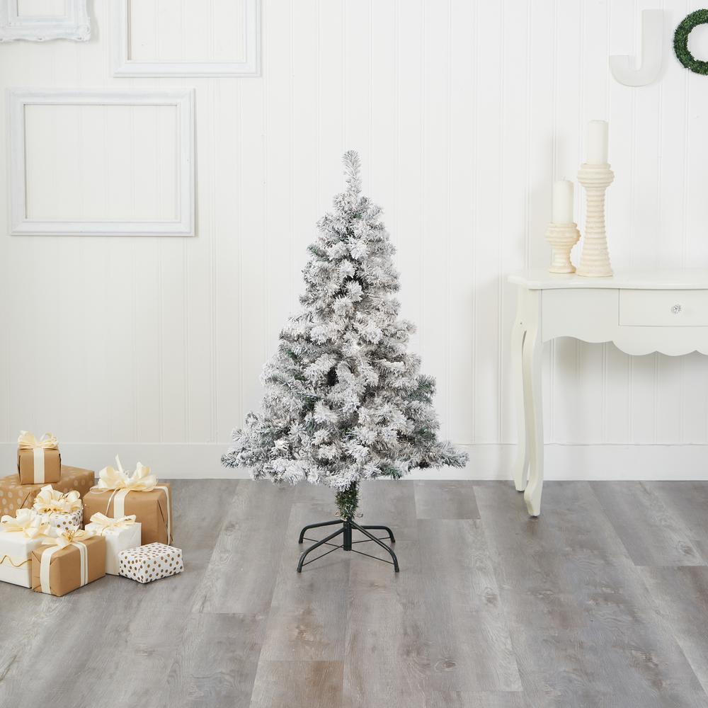 4ft. Flocked Rock Springs Spruce Artificial Christmas Tree. Picture 4