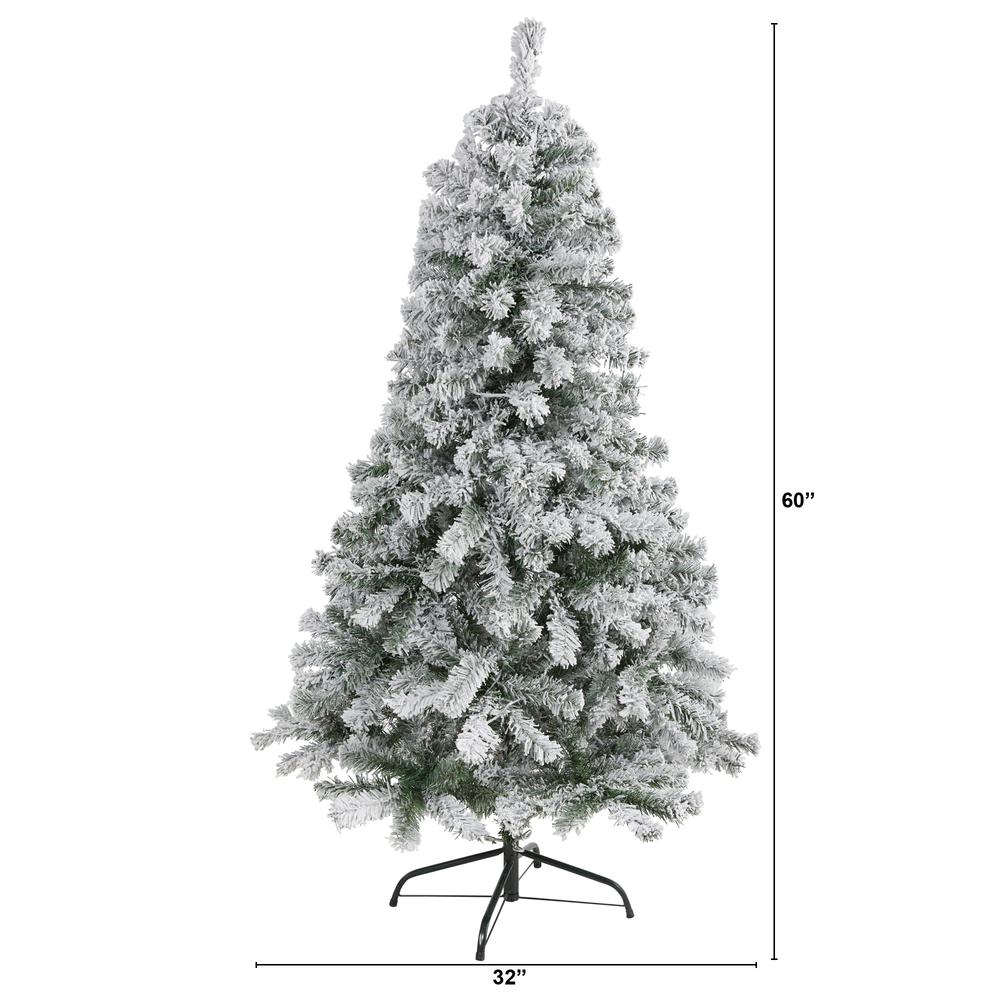 5ft. Flocked Rock Springs Spruce Artificial Christmas Tree. Picture 2
