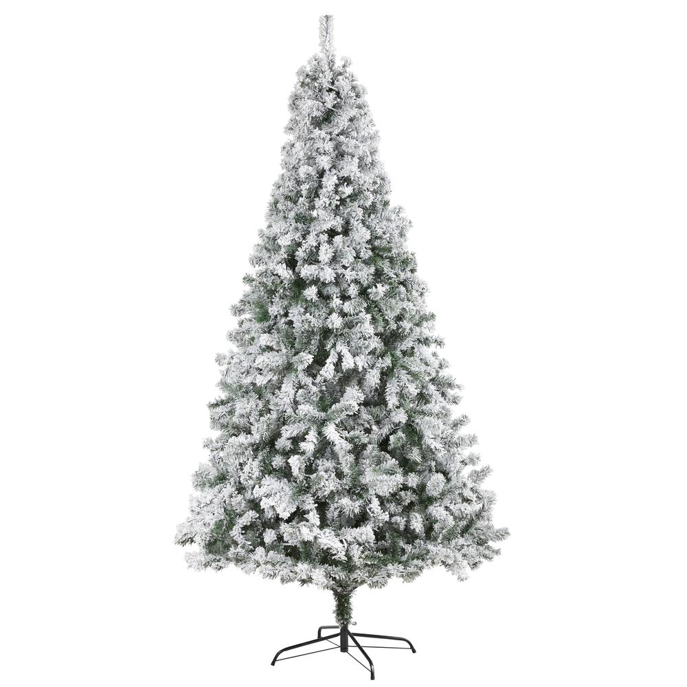 8ft. Flocked Rock Springs Spruce Artificial Christmas Tree. Picture 2