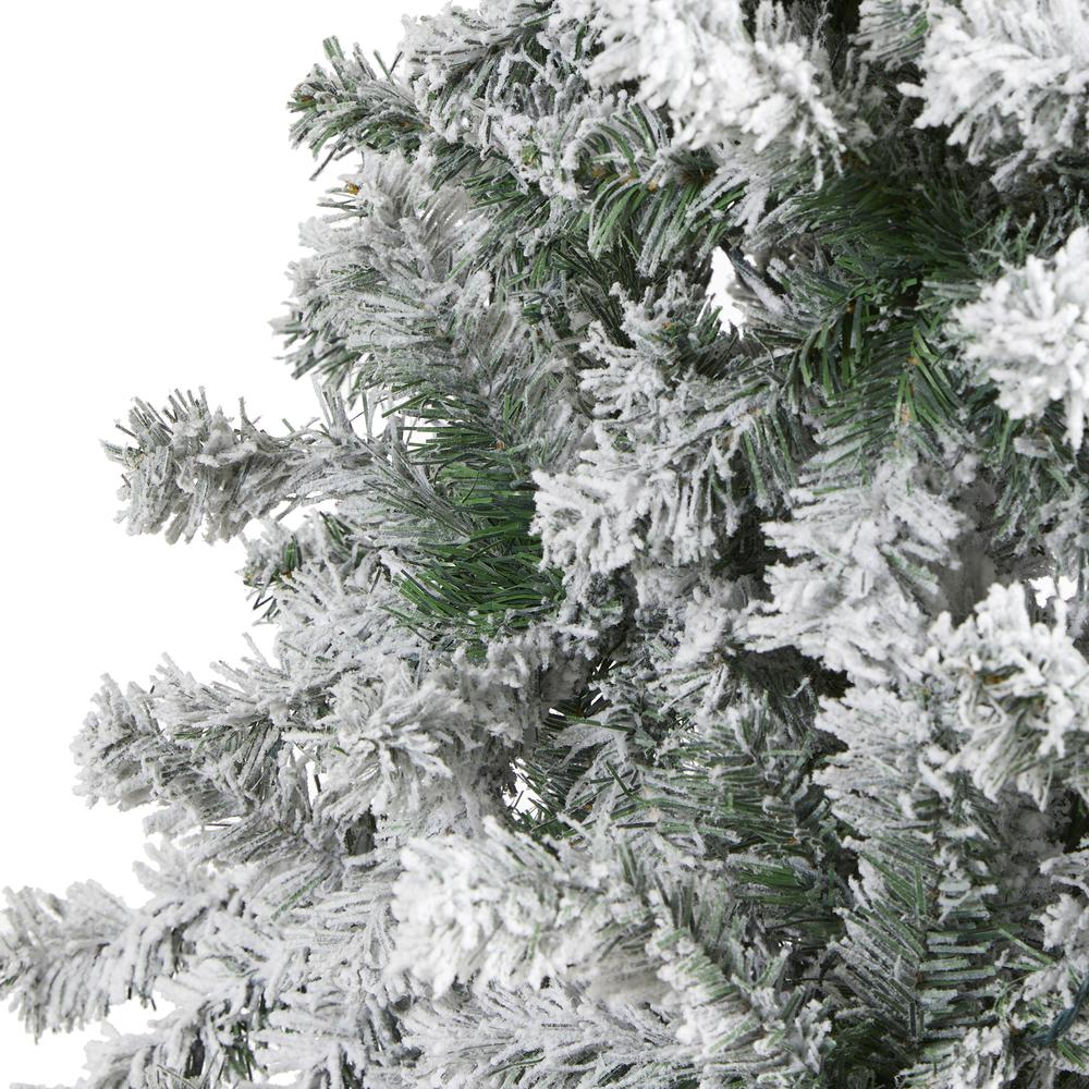 8ft. Flocked Rock Springs Spruce Artificial Christmas Tree. Picture 3