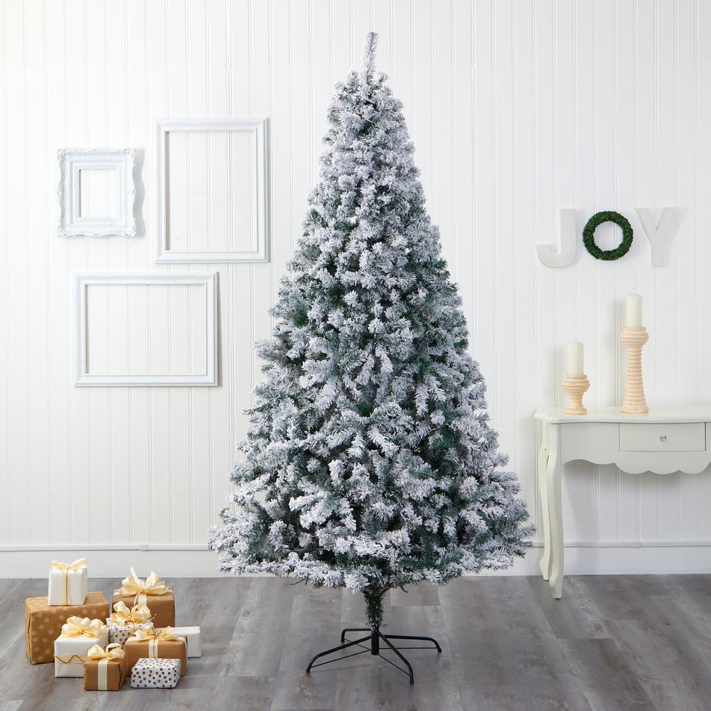 8ft. Flocked Rock Springs Spruce Artificial Christmas Tree. Picture 6