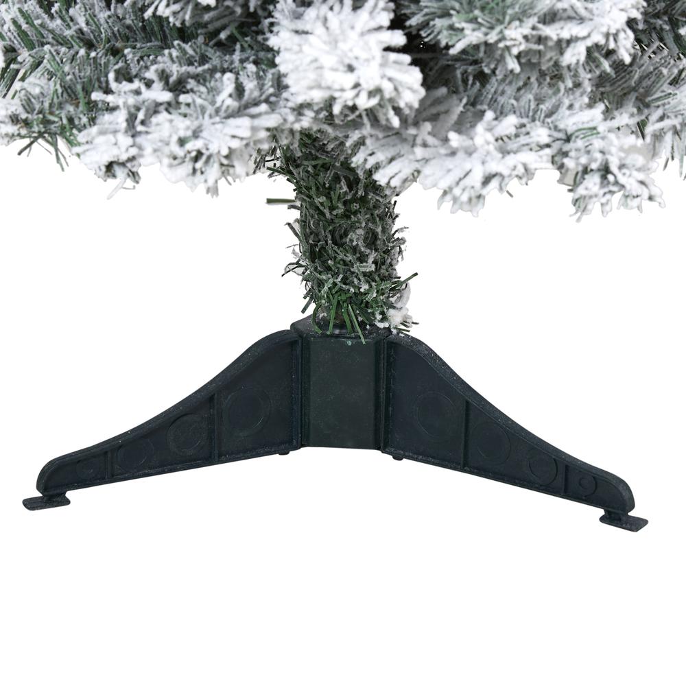 3ft. Flocked Rock Springs Spruce Artificial Christmas Tree with 50 Clear LED Lights. Picture 4