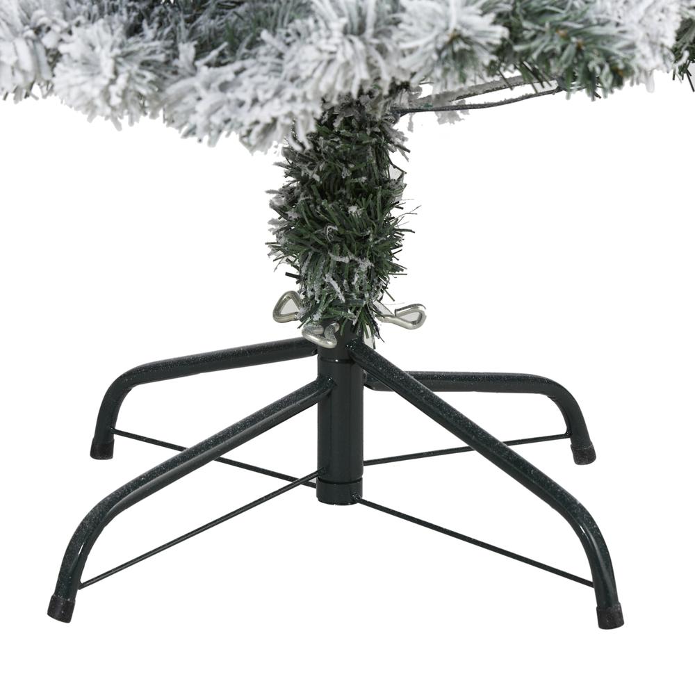 4ft. Flocked Rock Springs Spruce Artificial Christmas Tree with 100 Clear LED Lights. Picture 4