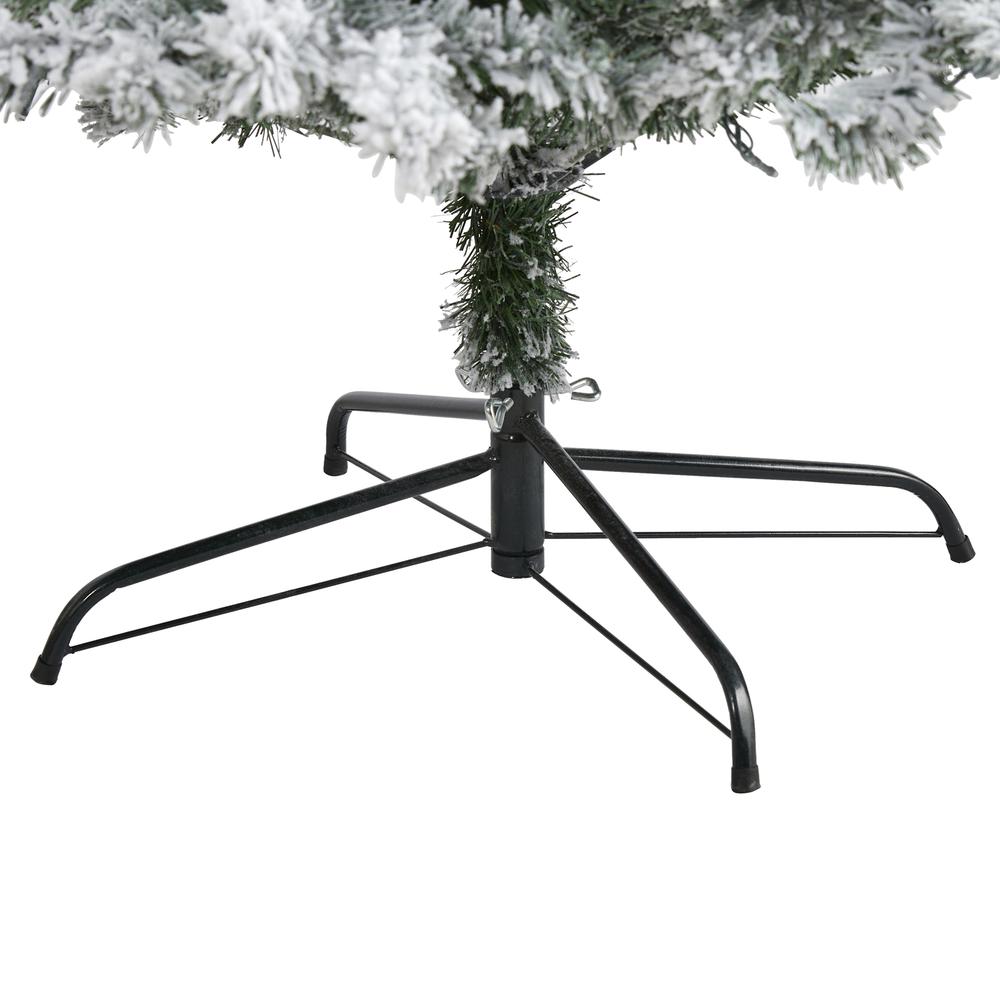 8ft. Flocked Rock Springs Spruce Artificial Christmas Tree with 500 Clear LED Lights and 1186 Bendable Branches. Picture 4