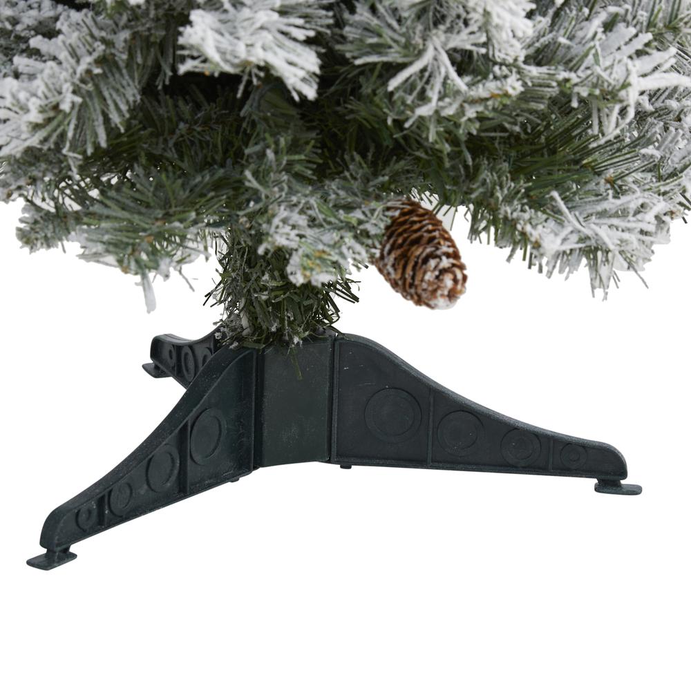 3ft. Flocked White River Mountain Pine Artificial Christmas Tree with Pinecones. Picture 3